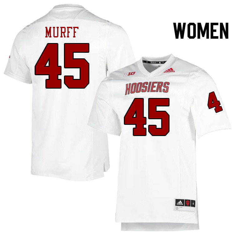 Women #45 Lincoln Murff Indiana Hoosiers College Football Jerseys Stitched-Retro White